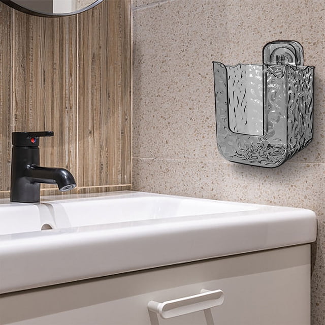 Suncoda Storage, Wipes Container Wipes Dispenser Wall Mount Wipes Container with Suction Cups Large Capacity Wipe Refillable Heavy Duty Waves Pattern Tissue Dispenser