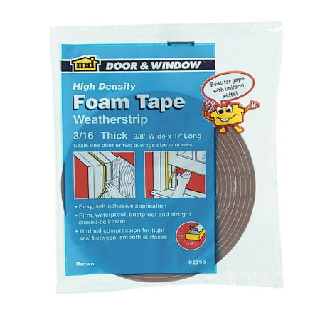 

M-D 3-8 W x 3-16 T x 17 L Brown Foam Weatherstrip Tape 02790 02790 270962