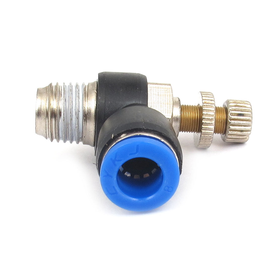 8mm x 1/4BSP Flow Speed Control Valve Connector Elbow Pneumatic Push in Fitting