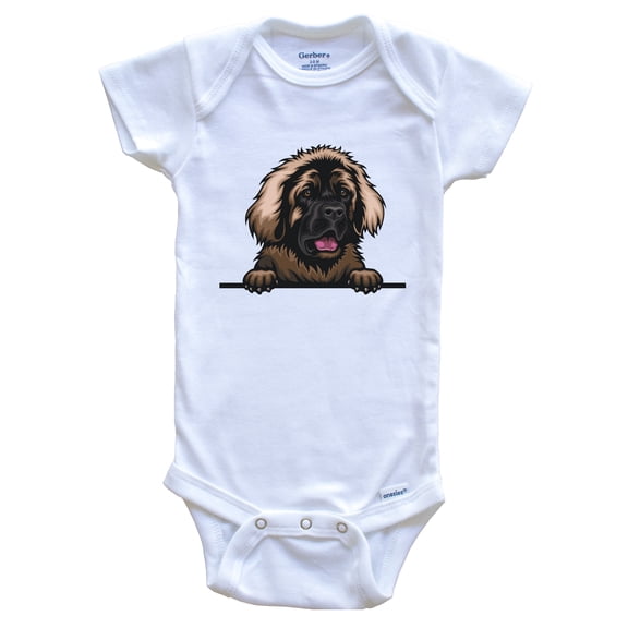 Leonberger Dog Breed Cute Baby Bodysuit v2, 0-3 months white