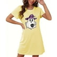 thumbnail image 1 of Taylonsss Chemise de Nuit Courte Grande Taille pour Femmes Halloween Imprimé Poitrine Col Rond Manches Courtes Saison Effrayant, 1 of 4