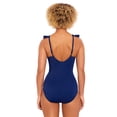 thumbnail image 2 of Time and Tru Women's and Plus Solid Ruffle Strap One Piece Swimsuit, Sizes S-3X, 2 of 11