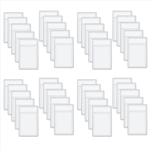 40 Pcs Étui Protecteur de Cartes à Collectionner Acrylique Transparent Porte-Cartes avec Étiquette Positionnement Pochettes Rigides, 40 x Pochettes de Cartes Gradées, Transparent
