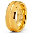 thumbnail image 2 of Metal Masters Mens Tungsten Carbide Ring Brushed Goove Wedding Band Goldtone 8mm, 2 of 5