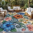 thumbnail image 2 of Boho Colorful Floral Outdoor Rug for Patio/Deck/Porch, Non-Slip Large Area Rug 3 x 5 Ft, Spring Flowers Vintage Abstract Art Indoor Outdoor Rugs Washable Area Rugs, Camping Rug Carpet Runner, 2 of 8