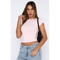 thumbnail image 1 of Lucakuins-Tops cortos de manga corta para mujer, camisetas básicas ajustadas de Color sólido con cuello redondo para fiesta, ropa de calle de verano Lucakuins  moda, 1 of 2