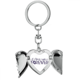 thumbnail image 1 of Love You Forever Cute quote Style Llavero de alas de ángel en forma de corazón, 1 of 3