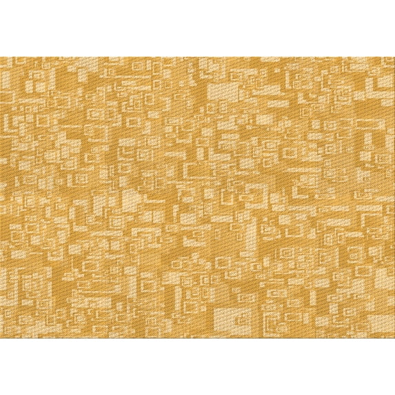 Ahgly Company Indoor Rectangle Patterned Chrome Gold Yellow Area Rugs, 8' x 12'