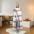 thumbnail image 1 of Safdie & Co. Couverture Jeté à Capuche Hoodzy Ultra Doux en Sherpa Réversible Carreaux Gris, 1 of 3