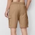 thumbnail image 6 of Sonxahe Teen Boy's Pull On Cargo Shorts Solid Summer Slim Fit Classic Athletic Shorts,Khaki, 6 of 7