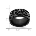 thumbnail image 4 of Mens Black Titanium 11mm Pattern Band Ring, 4 of 4