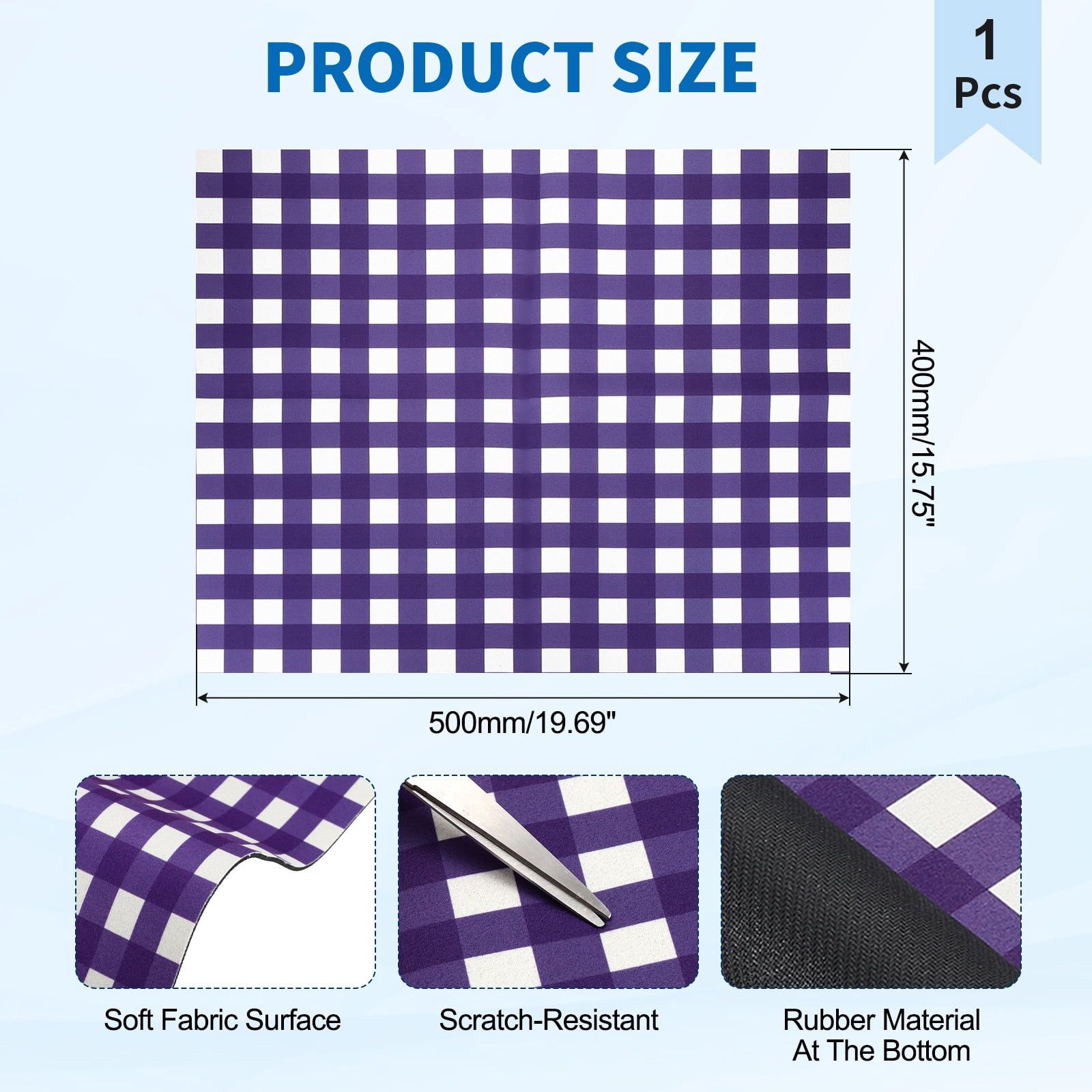 Uxcell 1 Pcs Washer and Dryer Top Protector Mat 16'' x 20'' - Non-Slip, Quick Drying Rubber Washing Machine Top Cover Pad Geometric Pattern for Home Kitchen Laundry Room, Purple