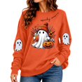thumbnail image 4 of Sweatshirts for Women JIANLAI Spooky Season Cute Ghost Pumpkin Graphic Crewneck Sweatshirt, Fall Halloween Long Sleeve Pullover Top, Loose Casual Printed Sweatshirt, 4 of 7