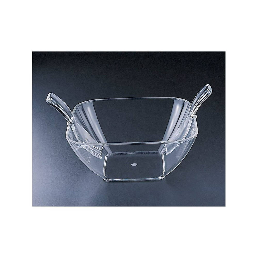 Acrylic Lucite Large Square Salad bowl with salad servers