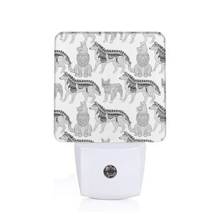 

Sigee German Shepherd Dog for Night Lights Plug into Wall Dusk to Dawn Sensor Warm White Led Night Light 0.5W for Kid Hallway
