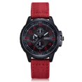 thumbnail image 1 of Reloj de cuarzo para parejas con correa de lona para estudiantes Reloj deportivo ultrafino rojo, 1 of 3