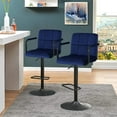 thumbnail image 2 of Duhome Elegant Lifestyle Velvet Bar Stools with Back Set of 2, Adjustable Barstools with Arms Modern Counter Stools Kitchen Bar Chairs Dark Blue, 2 of 7