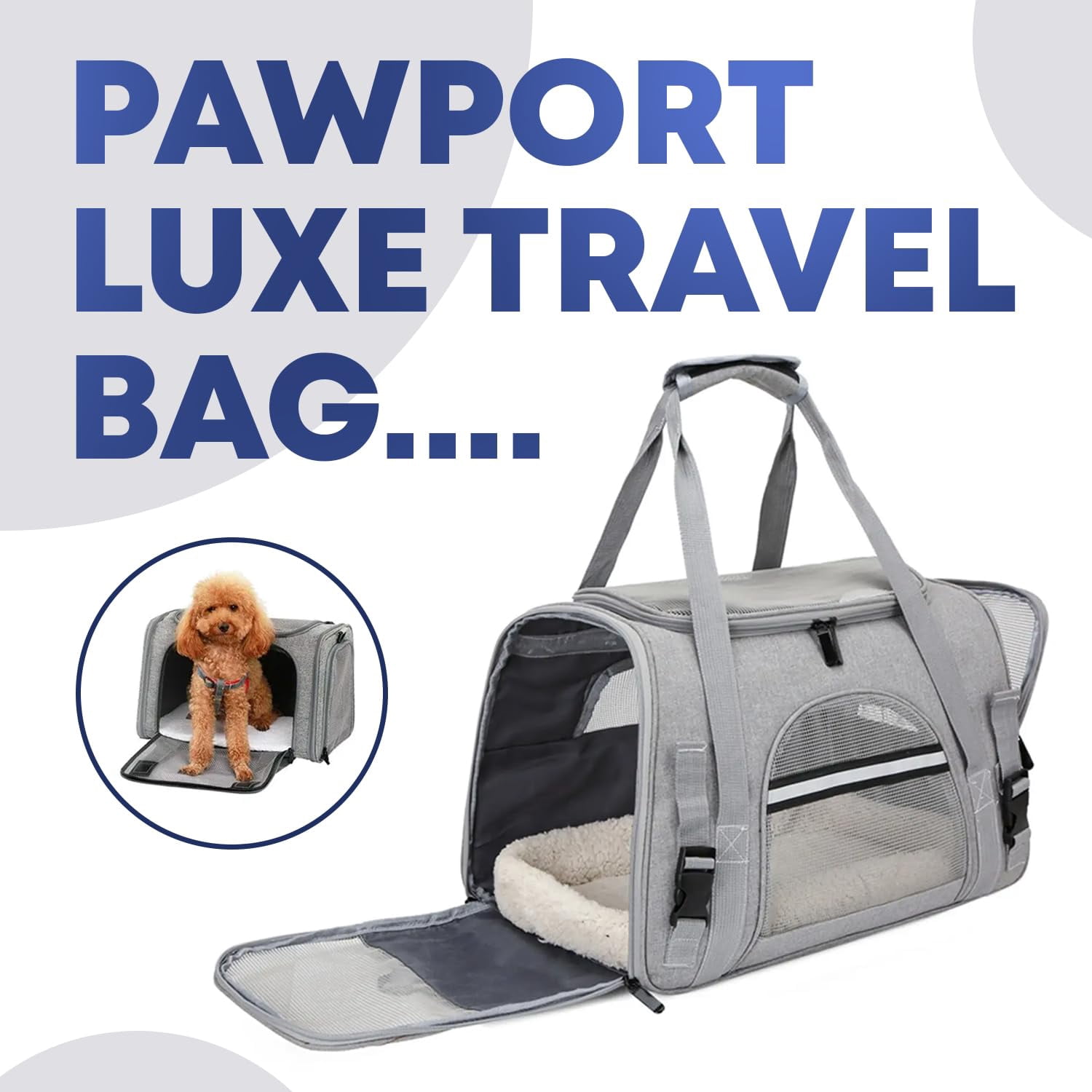 Luxury Dog & Cat Travel Carrier Bag – Soft-Sided, Lightweight, Portable Small Pet Carrier Handbag with Durable Oxford & Nylon, Comfortable for Puppies & Cats