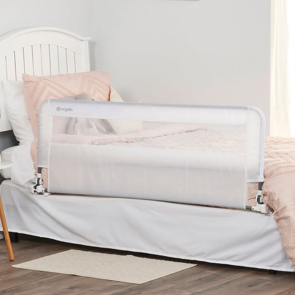 Regalo Hideaway 54" Extra Long Bed Rail Guard for Toddlers with Reinforced Anchor Safety System