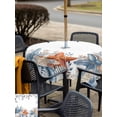 thumbnail image 5 of Outdoor Tablecloths with Umbrella Hole & Zipper, Orange Blue Starfish Coastal 54x54 Inch Square Tablecloths, Nautical Beach Eucalyptus Waterproof Table Cloth, Patio/Pool/Picnic Table Covers, 5 of 8