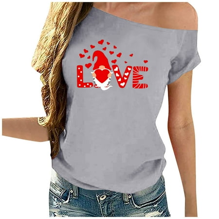 

Pianpianzi Long Sleeve Scrub Tee Womens Long Sleeve Loose Tops Womens Yoga Tops Long Sleeve Women s Fashion Valentine s Day Gnome Love Print Short Sleeve Blouse Top