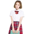 thumbnail image 2 of FELTECHELECTR Camisa de uniforme escolar de manga corta, blanca, estilo japonés, para niñas (talla 1), 2 of 6