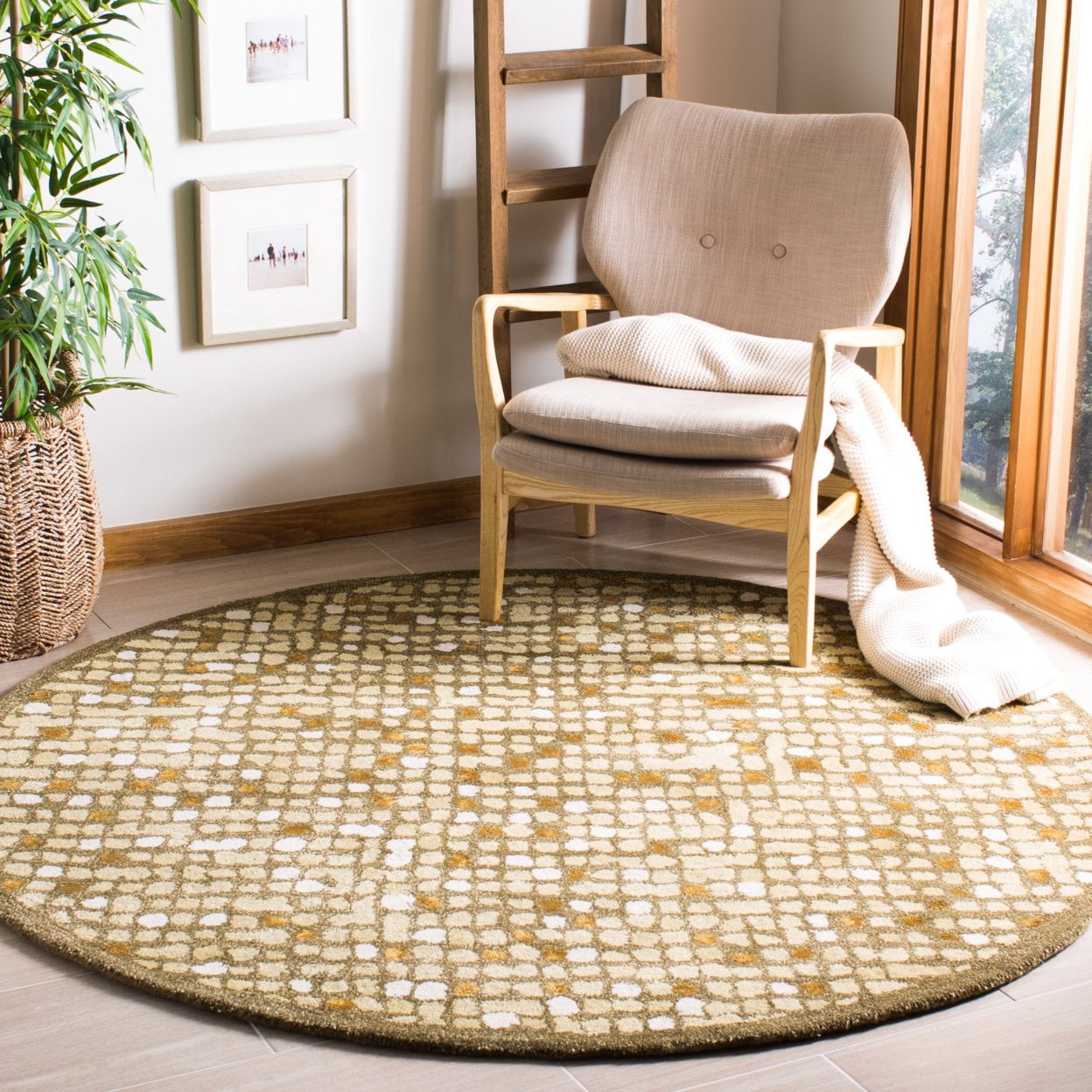 SAFAVIEH Martha Stewart Mosaic Dotted Area Rug, Oolong Tea Green, 8' x 10'