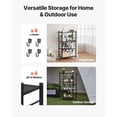 thumbnail image 6 of KFFKFF 4-Tier Foldable Storage Shelf, 26W x 13D x 46H Inch Metal Rack Shelving Unit, Durable Organizer with 5 Wheels & 4 Hooks for Pantry, Kitchen, Garage, Basement, Black, 6 of 9