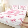 thumbnail image 4 of Erosebridal Girls Letter D Bow Full Size Sheets,Cute Bows Kawaii Bowtie Bed Sheets For Girls Teens 4 Pieces, 4 of 6