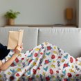 thumbnail image 3 of Emoticon Soft Flannel Fleece Throw Blanket, Hipster Pop Art Theme 90s Fashion Comic Book Lollipop Shoes Lips Roses, Cozy Plush for Indoor and Outdoor Use, 70" x 90", Yellow Red Blue, by Ambesonne, 3 of 5