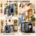 thumbnail image 6 of Naeqieo Pet Carrier with Wheels for Cat and Small Dog , Foldable Airline Approved Rolling Pet Carrier 17 lbs with Telescopic Handle, Gray, 6 of 8