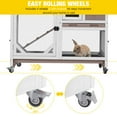 thumbnail image 4 of Aivituvin Rabbit Cage Indoor Outdoor Bunny Hutch on Wheels, 2 Story Wood Guinea Pig Cages with 2 Deeper Pull Out Trays, 4 of 9