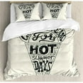 thumbnail image 3 of Ice Cream Duvet Cover Set, Grunge Style Cool Ice Cream for Hot Summer Days Words Lifestyle Print, Decorative 2 Piece Bedding Set with 1 Pillow Shams, Twin Size, Coconut Charcoal Grey, by Ambesonne, 3 of 3