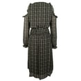 thumbnail image 2 of Michael Kors Tweed Haberdashery Print Georgette Cold Shoulder Midi Dress-B-M, 2 of 5