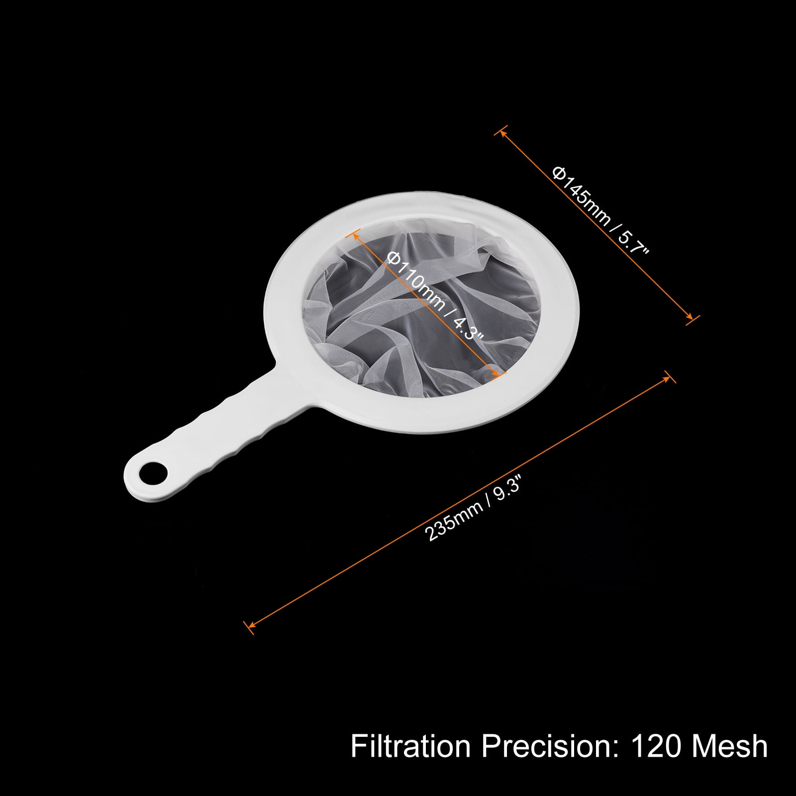 Unique Bargains Food Filter Strainer Fine Mesh Sieve Strainers with Handle White 120 Mesh
