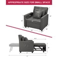 thumbnail image 5 of Litbird Convertible Chair Sleeper Bed, Futon Chair Turns Into Bed, Sofa Chair for Living Room, 3 in 1, Linenette, Deep Gray, 5 of 6