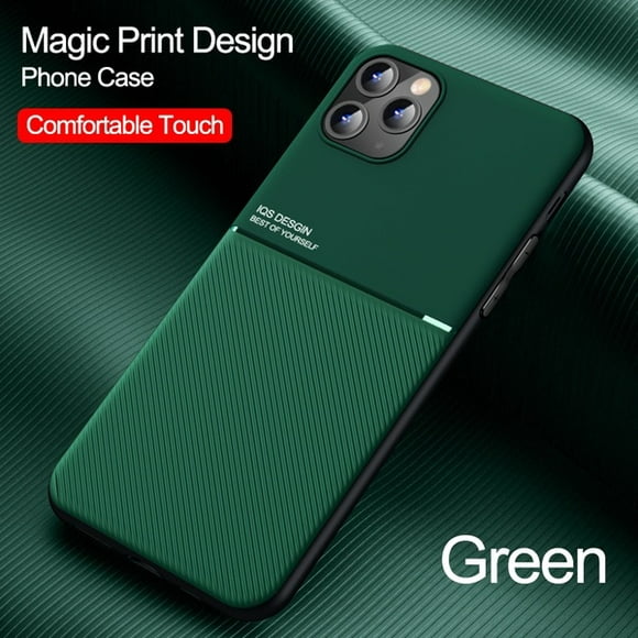 SHERVIN Slim Leather Magnetic Texture Slim Matte Back Phone Cove Cases For iPhone 13 Pro Max (Green)