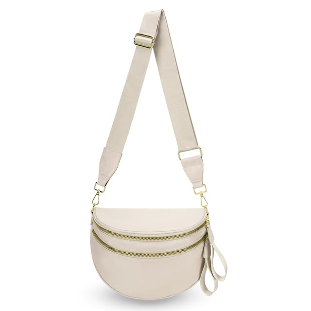 Bandolera de nailon para mujer, viajes, trabajo, uso diario, color blanco