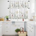 thumbnail image 3 of Flower Kitchen Curtains Valances and Tiers Set of 3 Watercolor Floral Leaf Plant Rustic Botanical Farmhouse Tier Curtains and Valance with Rod Pocket for Small Windows, 27.5"x24", 3 of 9