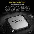 thumbnail image 3 of Headphone GS3 USB 2.0 External Sound Card Virtual 7.1 Channel Sound Card Adapter Plug and Play with Headphone Microphone Jacks Volume Control Mute Mic Games Sound Effect Upgrade, 3 of 7