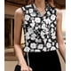thumbnail image 4 of Camisas Sin Mangas con Botones para Mujer, Blusas Informales de Negocios con Cuello en V y Cuello Halter. Negro L, 4 of 8