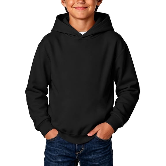 Abcomgle Boys Fashion Hoodies Kids Long Sleeve Hooded Teens Pullover Sweatshirts Solid Color Lightweight Fashion Pullover Tops with Kangaroo Pocket 8-10 Years