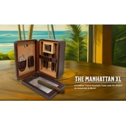 Prestige Import Group Manhattan XL Travel Cigar Humidor Case Set (Hygrometer, Ashtry, Cutter, Lighter, Humidifier) - Brown