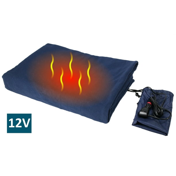 ObboMed SH4210N Deluxe Electric 12V 60W Luxurious Comfy Polar Fleece Heated Travel Car Blanket