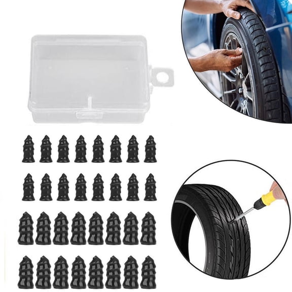 Effective And Portable Tire Repair Kit 32Pcs Rubber Screw Nails Included