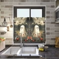 thumbnail image 4 of Yayeee Kitchen Curtains Tier Pair Light Filtering 27"x24" Rod Pocket Short Cafe Window Panel, Ghost in Strawberry Fields, 4 of 7