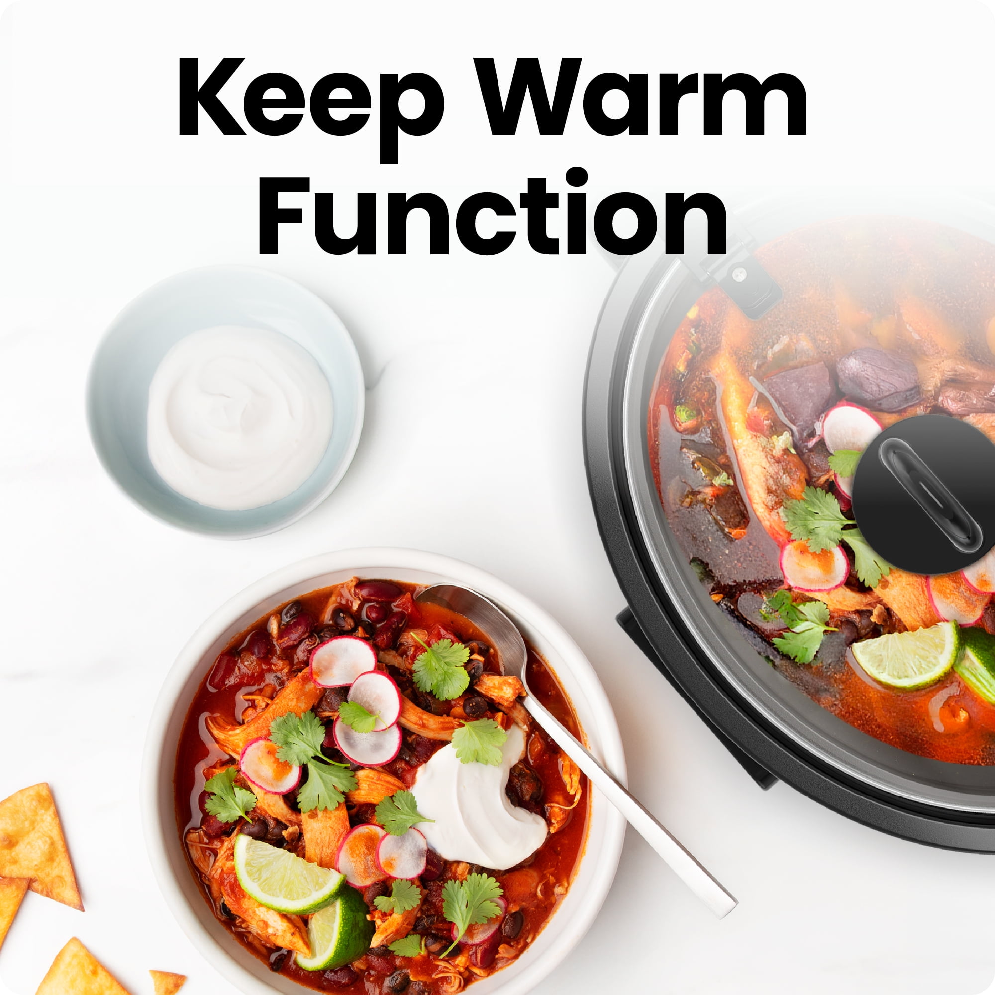 Chefman 6-Quart Easy-Set Slow Cooker with Locking Lid and Dishwasher-Safe Insert – Black