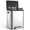 Silver, variant on Dual Trash Can for Recycling and Trash, 2 x 15 L (30 L) Stainless Steel Kitchen Trash Can with Lid and Foot Pedal, Double Compartment Garbage Can, Trash Can with Recycling Bin