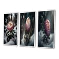 thumbnail image 3 of Designart "Pink Peony in Winter Bloom I" Floral & Botanical Framed Wall Art Set Of 3 - Pink Peonies Frame Canvas Set For Living Room Decor, 3 of 6
