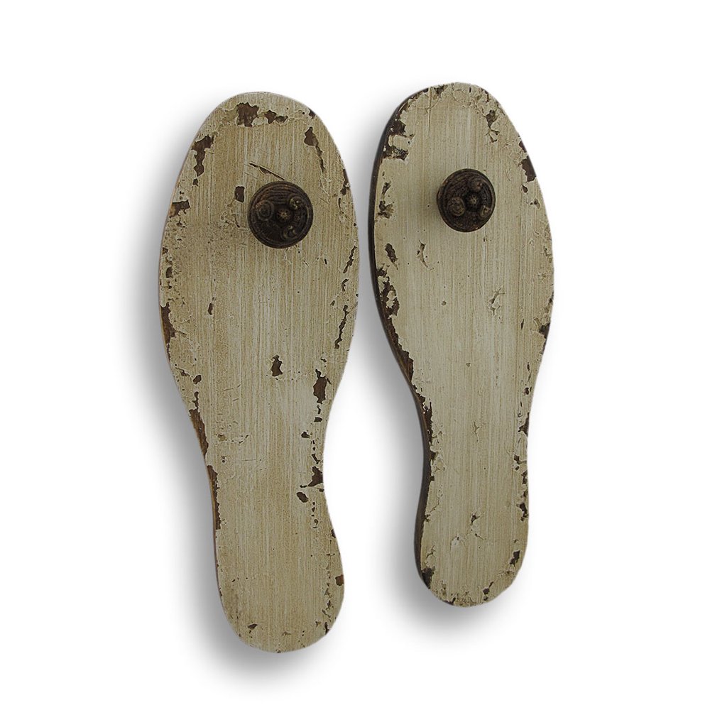Distressed Finish Antique White Wooden Shoe Sole Wall Pegs Walmart